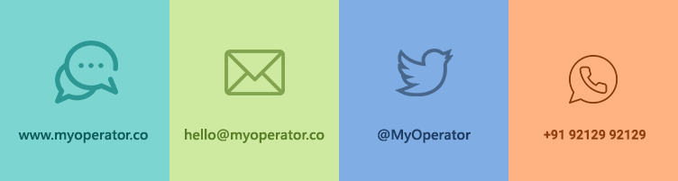 Combination of communication mediums used by MyOperator to let customers connect with their preferred mode of contact.